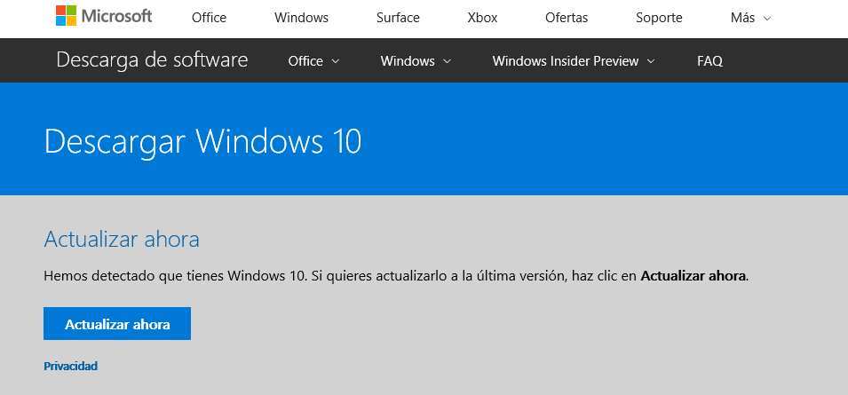 Actualizar a Windows 10 Fall Creators Update sin esperar