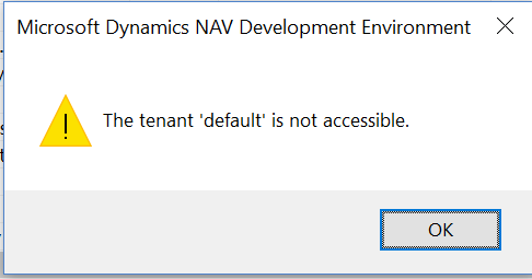 NAV2018 Tenant Default no accesible