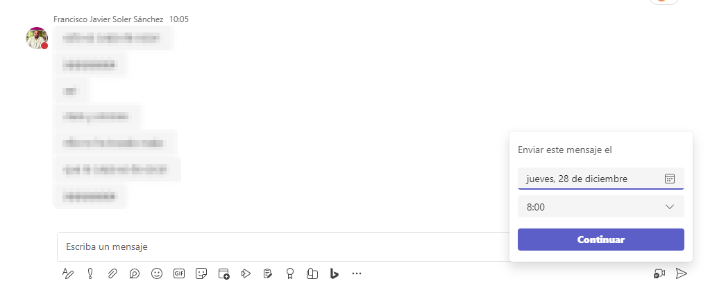Píldora para Usuarios de Microsoft 365: mensajes programados con Teams