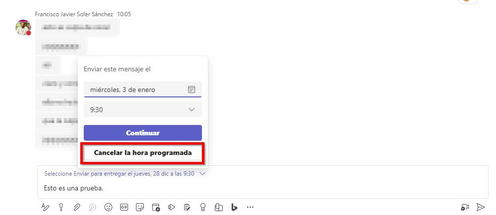 Píldora para Usuarios de Microsoft 365: mensajes programados con Teams