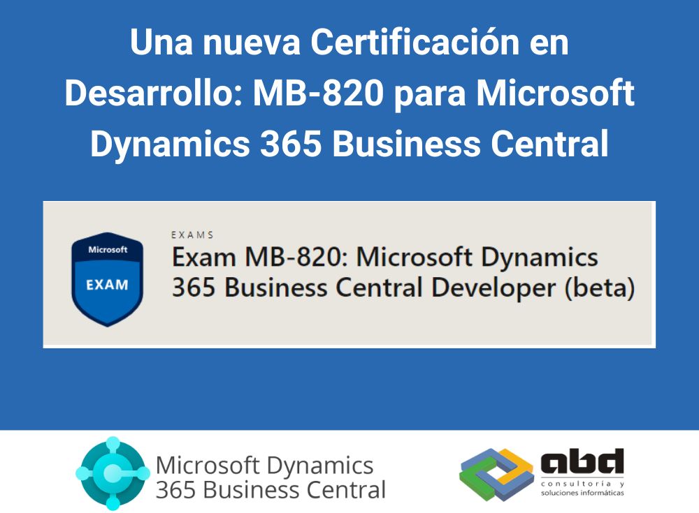 Certificación MB-820 para Microsoft Dynamics 365 Business Central en primer plano
