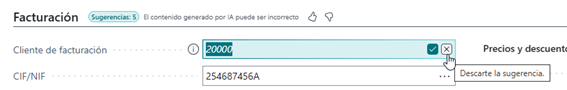 Autocompletar contenido en Business Central con Copilot
