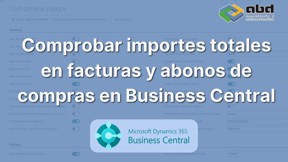 Verificación de importes en Business Central