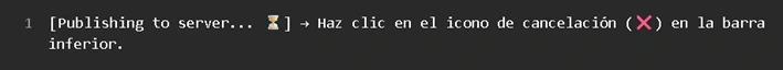 cancelación de compilaciones y publicaciones en curso