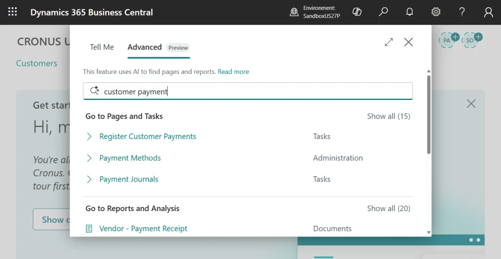 Business Central 27 Tell Me