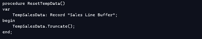 Truncate en AL Business Central
