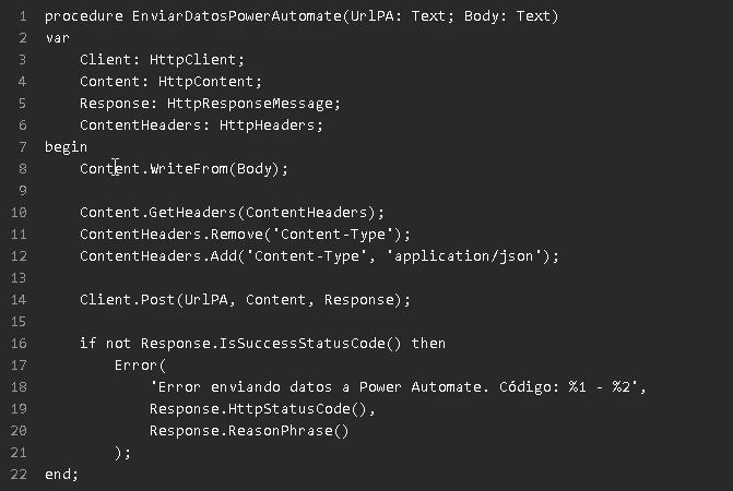 Business Central Power Automate HTTP