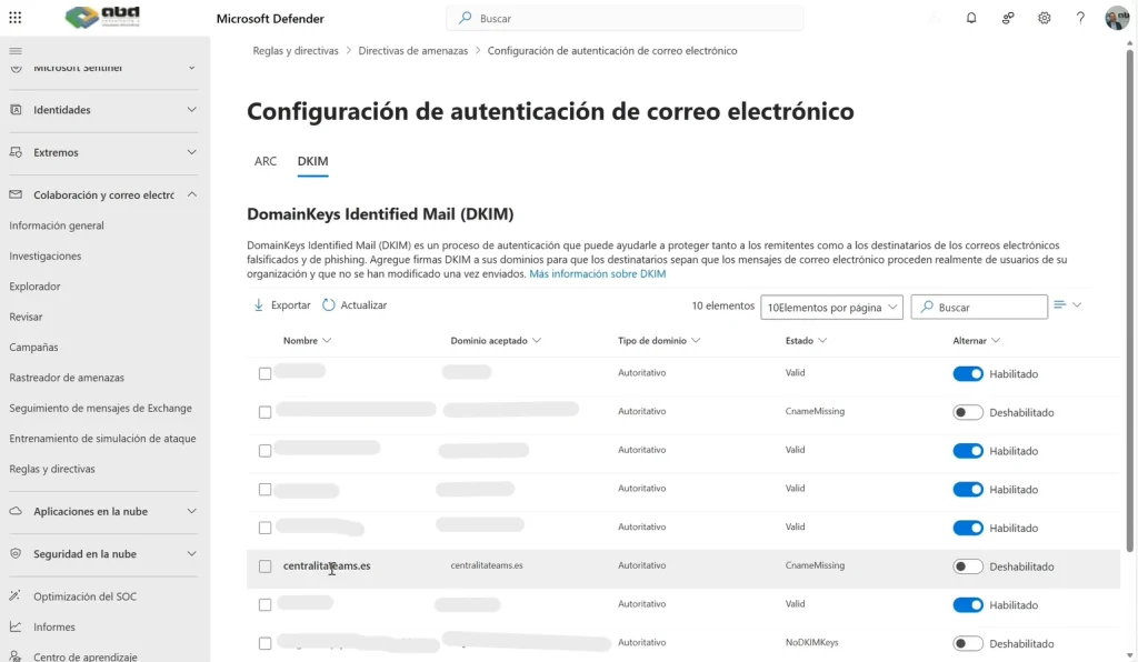 activar DKIM en Microsoft 365